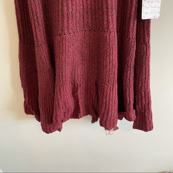 NWT Free People Waterfall Ruffle Sweater Dress Red - Picture 4 of 8